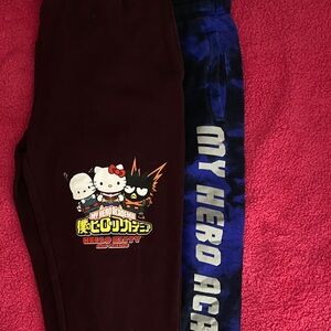 Hello Kitty My Hero Academia Maroon and Blue Joggers